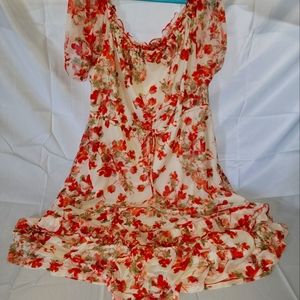 BEAUTIFUL sundress.   Cream in color with flowers.  Flowy, soft and lightweight